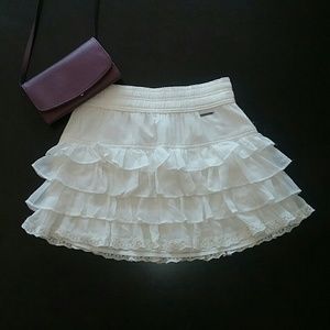 Abercrombie & Fitch Off White Ruffle Skirt - Med